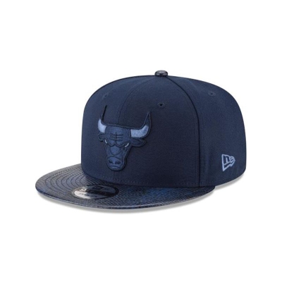 Blue Chicago Bulls Hat - New Era NBA Snakeskin 9FIFTY Snapback Caps USA3415679